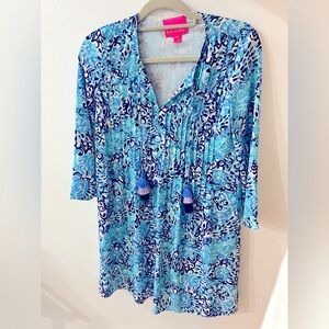 Lilly Pulitzer blue long sleeve dress XXS